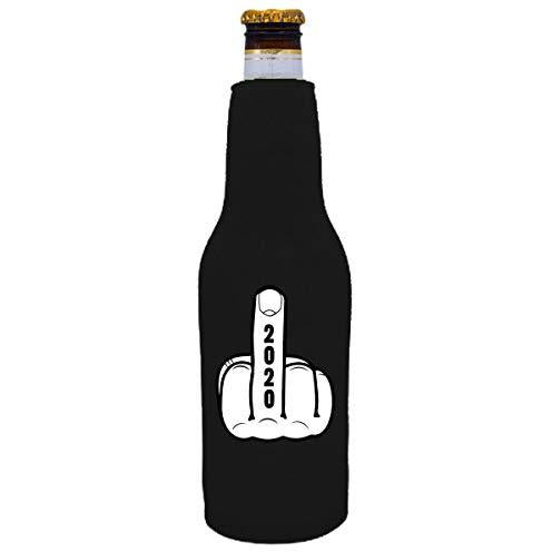 black beer bottle koozie with middle finger 2020 year design