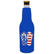 Load image into Gallery viewer, Stars and Stripes Flip Flop Beer Bottle Coolie