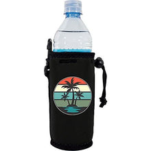 Load image into Gallery viewer, water bottle koozie with retro palm trees design