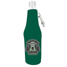 Load image into Gallery viewer, Weekend Forecast Drinking with a chance of Camping Beer Bottle Coolie With Opener