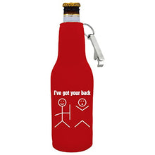 Load image into Gallery viewer, I've Got Your Back Beer Bottle Coolie w/Opener Attached