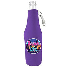 Load image into Gallery viewer, Beach Life Zipper Beer Bottle Coolie With Opener