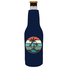 Load image into Gallery viewer, Retro Palm Trees Beer Bottle Coolie