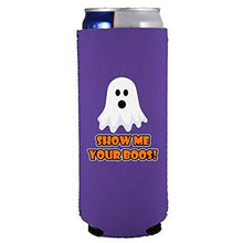Load image into Gallery viewer, Show Me Your Boos! Halloween Slim 12 oz Can Coolie