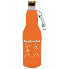 Load image into Gallery viewer, I&#39;ve Got Your Back Beer Bottle Coolie w/Opener Attached

