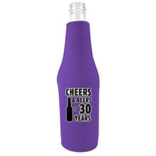 Load image into Gallery viewer, Cheers & Beers to 30 Years Beer Bottle Coolie With Opener