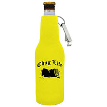 Load image into Gallery viewer, Chug Life Beer Bottle Coolie w/Opener Attached