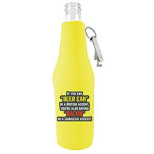 Load image into Gallery viewer, Beer Can Bacon Accents Beer Bottle Coolie w/Opener