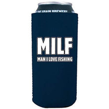 Load image into Gallery viewer, 16 oz can koozie with milf design fishing