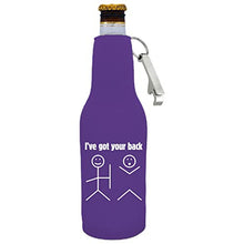 Load image into Gallery viewer, I've Got Your Back Beer Bottle Coolie w/Opener Attached