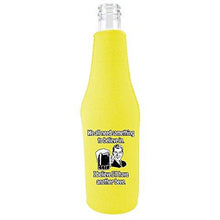 Load image into Gallery viewer, We All Need Something to Believe In. I Believe I'll Have Another Beer. Beer Bottle Coolie With Opener