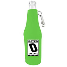 Load image into Gallery viewer, Rated D for Drunk Beer Bottle Coolie With Opener
