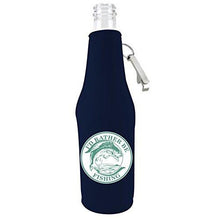 Load image into Gallery viewer, I'd Rather Be Fishing Beer Bottle Coolie With Opener