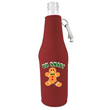Load image into Gallery viewer, Oh Snap! Gingerbread Man Beer Bottle Coolie With Opener