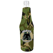 Load image into Gallery viewer, camo bottle koozie funny Bigfoot doesn't believe in you