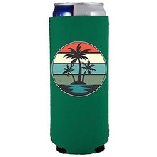 Load image into Gallery viewer, Retro Palm Trees Slim Can Coolie