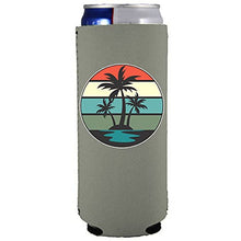 Load image into Gallery viewer, Retro Palm Trees Slim Can Coolie