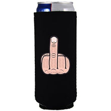 Load image into Gallery viewer, slim can koozie with middle finger design
