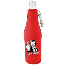 Load image into Gallery viewer, I'm Retired Beer Bottle Coolie With Opener