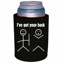 Load image into Gallery viewer, 12 oz thick foam can koozie with ive got your back design