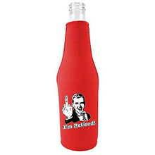 Load image into Gallery viewer, I'm Retired Beer Bottle Coolie With Opener