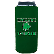 Load image into Gallery viewer, 16 oz can koozie design with feck you im irish design