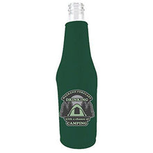 Load image into Gallery viewer, Weekend Forecast Drinking with a chance of Camping Beer Bottle Coolie With Opener