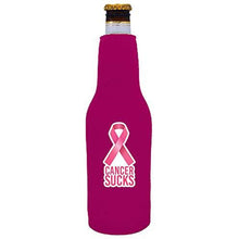 Load image into Gallery viewer, Cancer Sucks Beer Bottle Coolie
