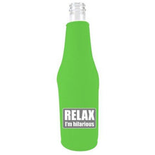 Load image into Gallery viewer, Relax I'm Hilarious Beer Bottle Coolie