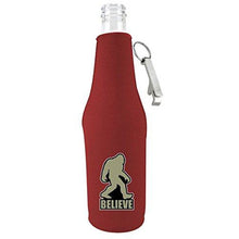 Load image into Gallery viewer, beer bottle koozie with bigfoot believe design