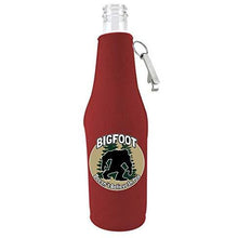 Load image into Gallery viewer, Bigfoot Doesn't Believe In You Beer Bottle Coolie With Opener