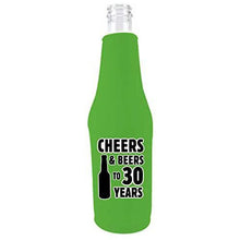 Load image into Gallery viewer, Cheers & Beers to 30 Years Beer Bottle Coolie With Opener