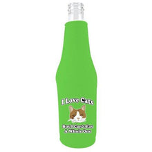 Load image into Gallery viewer, I Love Cats Funny Beer Bottle Coolie With Opener