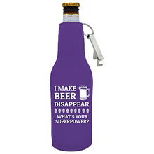 Load image into Gallery viewer, I Make Beer Disappear Beer Bottle Coolie w/Opener Attached