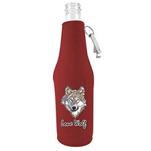 Load image into Gallery viewer, Lone Wolf Beer Bottle Coolie With Opener