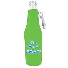 Load image into Gallery viewer, I&#39;m On A Boat Funny Beer Bottle Coolie With Opener
