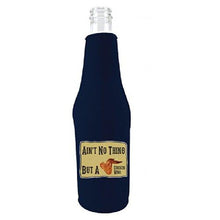 Load image into Gallery viewer, beer bottle koozie with aint no thing but a chicken wing design
