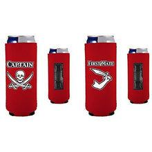Load image into Gallery viewer, Captain and First Mate Slim Magnetic Can Coolie Set
