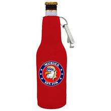 Load image into Gallery viewer, Murica 1776 Beer Bottle Coolie with Opener Attached