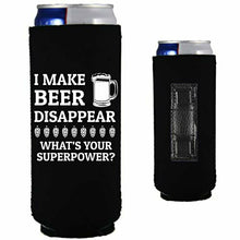 Load image into Gallery viewer, 12 oz magnetic can koozie with i make beer disappear design