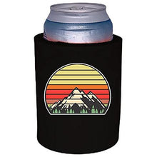 Load image into Gallery viewer, thick foam koozie with retro mountain design 
