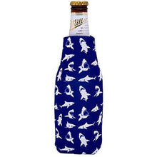 Load image into Gallery viewer, beer bottle koozie with shark pattern design
