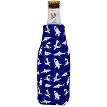 Load image into Gallery viewer, beer bottle koozie with shark pattern design