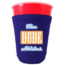 Load image into Gallery viewer, The Dude Abides Funny Party Cup Coolie
