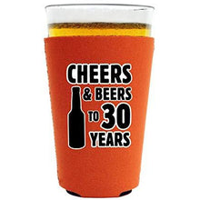 Load image into Gallery viewer, Cheers & Beers to 30 Years Pint Glass Coolie