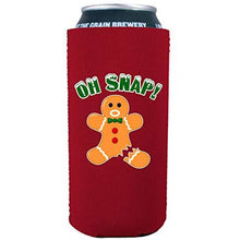 Load image into Gallery viewer, 16 oz can koozie with oh nap ginger bread man design
