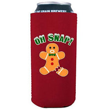 Load image into Gallery viewer, 16 oz can koozie with oh nap ginger bread man design