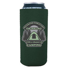 Load image into Gallery viewer, Weekend Forecast Drinking with a chance of Camping 16 oz. Can Coolie