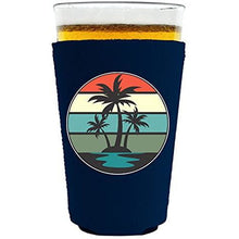 Load image into Gallery viewer, Retro Palm Trees Pint Glass Coolie
