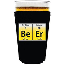 Load image into Gallery viewer, pint glass koozie with beer elements design